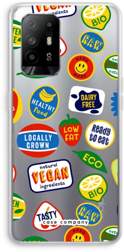 Case Company® - Hoesje geschikt voor Oppo A94 5G hoesje - Fruitsticker - Soft Cover Telefoonhoesje - Bescherming aan alle Kanten en Schermrand