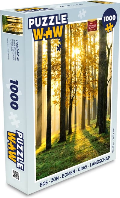 Puzzel Bos - Zon - Bomen - Gras - Landschap - Natuur - Legpuzzel - Puzzel 1000 stukjes volwassenen