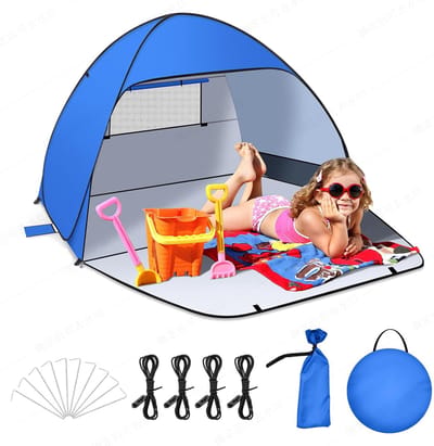 Pop-up strandtent voor 1-4 personen - Draagbare en waterdichte UV 50+ tent met veranda