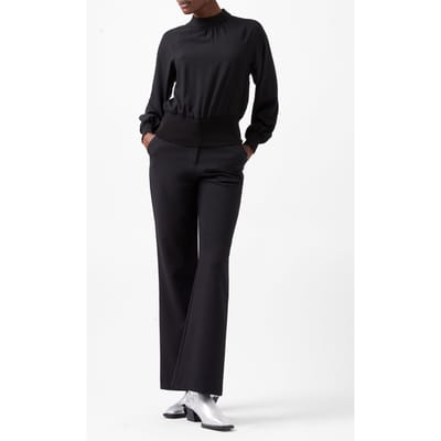 French Connection Krista Knit L/s Stand Nk Top Blackout Taglia: XS | Pantaloni da completo Outlet | Donna | Nero