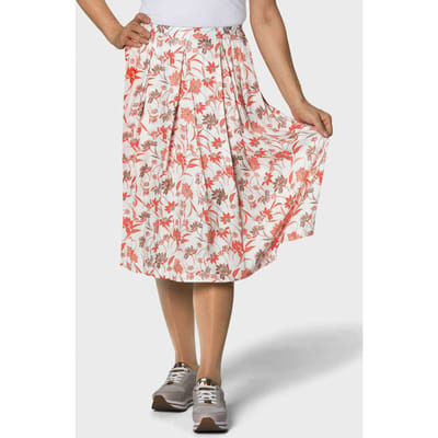 Iets zwierige gedessineerde rok - wit / oranje / gedess. - Gr. 23 van Goldner Fashion