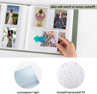 Photo Album met 288 Pockets voor Instax WIDE 400 en Polaroid Camera's, PU Leer, 4.25x3.4 Inch Film Collectie en Souvenir Album