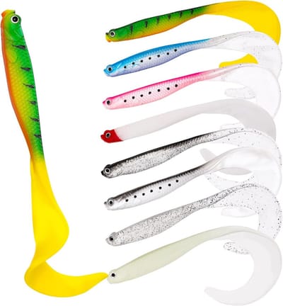 Zacht Kunstaas voor Snoek en Forel - 9 Stuks - Realistische Vissaas voor Alle Soorten Vissen