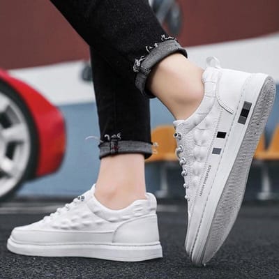Nieuwe Herfst Heren Casual Leren Schoenen Trend Alles-passend Studenten Sportschoenen Slijtvast Jeugd Heren Casual Schoenen 44 black