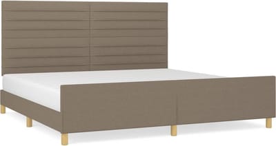 vidaXL - Bedframe - zonder - matras - stof - taupe - 200x200 - cm