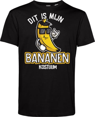 T-shirt kind Bananen Kostuum | Carnavalskleding kinderen | Carnaval Kostuum | Foute Party | Zwart | maat 68