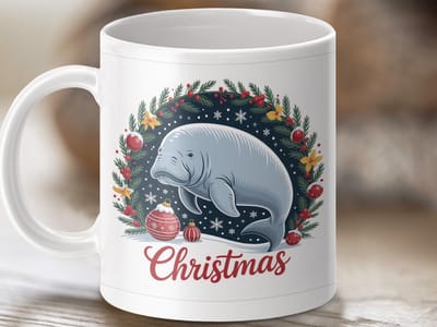 Mok, Kerst Zeekoe, Feestdagen Mok, Kerst Cadeau, Unieke Koffiemok, Grappige Mok, Warme Dranken Mok, Kerst Decoratie, Kerst Mok
