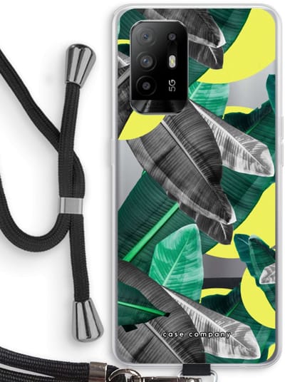 Case Company® - Hoesje met koord geschikt voor Oppo A94 5G hoesje met Koord - Fantasie jungle - Telefoonhoesje met Zwart Koord - Bescherming aan alle Kanten en Over de Schermrand