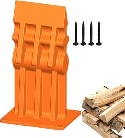 Handmatige Houtklover - Brandhout Splijter - Efficiënt Brandhout Maken - Bijllos Ontwerp - 20 cm Zaagdiameter - Oranje
