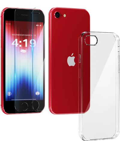 Hoesje geschikt voor iPhone 7/8/SE 2020/SE 2022 transparant hoes apple- 2x Screenprotector