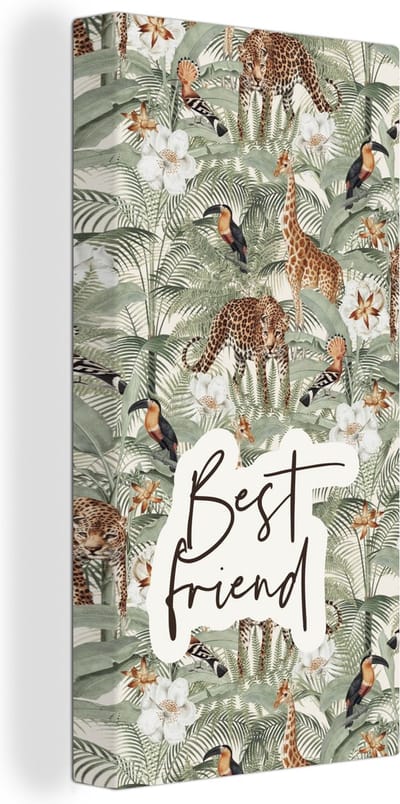Canvas Schilderij Best friend - Quotes - Best friends - Spreuken - 20x40 cm - Wanddecoratie