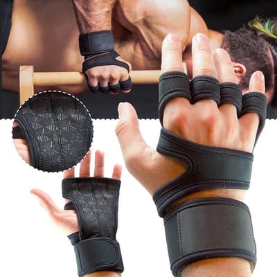 Fitness Handschoenen I Sport Handschoenen I Grip Handschoenen I Antislip I Gewichtheffen I 1 Paar I Zwart I L