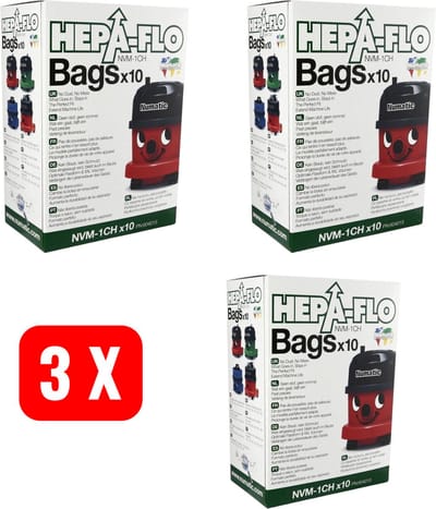 Numatic Henry Hetty stofzuigerzakken NVM-1CH 604015 30 stuks - originele microfiber stofzakken voor Henry Hetty PPR 180 PPR 200