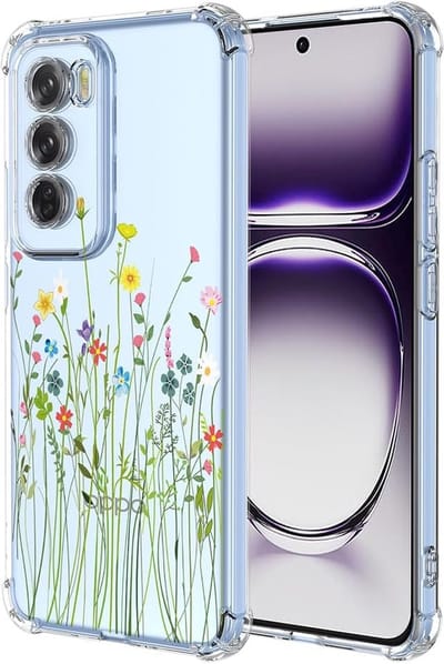 Geschikt voor Oppo Reno 12 Pro 5G - Schokbestendig - Ultradunne Zachte Siliconen Bumper Hoesje - Patroon Wijnstokken