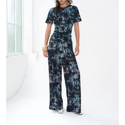 French Connection Orla Zina Draped Top Black Multi Black Multi Maat: L | Tops Outlet | Dames | Zwart