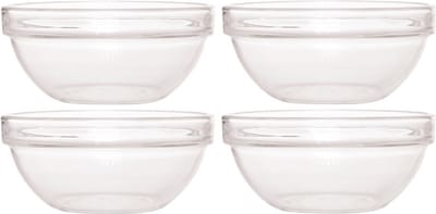 Luminarc Schaaltje/kommetje - 4x - glas - 17 cm - snack schaaltjes - chips schaaltje