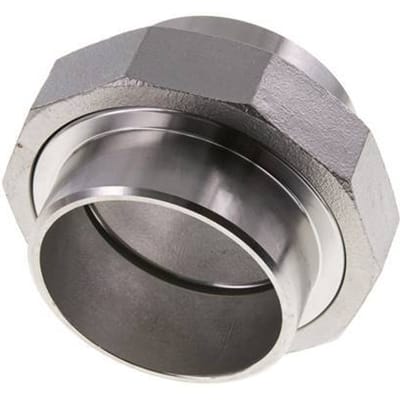 Rechte Unieverbinder 76,1mm met Laseinde RVS Vlakke Pakking PTFE 16bar