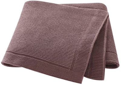 IL BAMBINI Coffee roze babydeken - 100% katoen extra zacht 100x80cm - Pluisvrije deken - babydekentjes voor wieg of ledikant - kraamcadeau