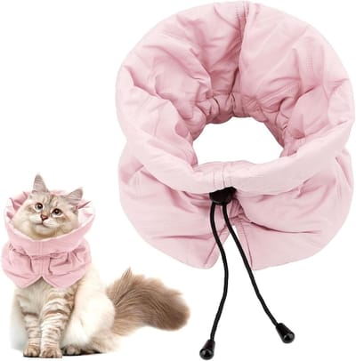 Zachte en Verstelbare Herstelband voor Katten en Kittens - Voorkom Likken aan Wonden (Roze, M)