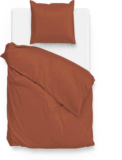 ZoHome Satinado Dekbedovertrek - Eenpersoons - 140x200/220 cm - Copper Orange