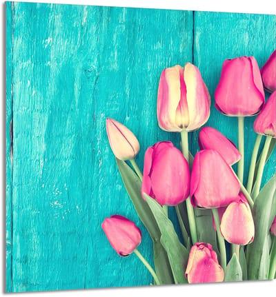 TMK ArtDeko - Glazen Keukenpaneel - 60x65 cm - Tulpen