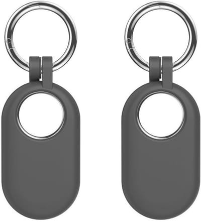 Sleutelhanger geschikt voor Samsung SmartTag 2 - Siliconen - 2 stuks - Grijs - CHPN