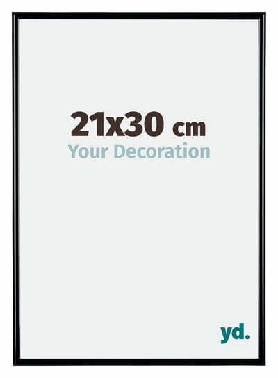 Your Decoration - Fotolijst 21x30 cm - Kunststof - Zwart Hoogglans - Bordeaux