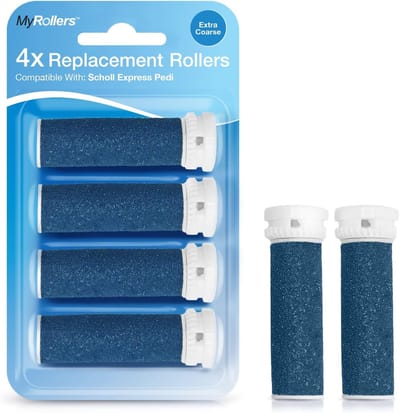 Vervangende Rollers - Extra Grove Koppen - Voetverzorging Thuis - Diamantkristal Exfoliatie - 4 Stuks