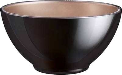 Luminarc Kommetje - zwart - D13 x 6 cm - glas - voor dessert/ontbijt - schaaltje - soepkom - Luxe metallic finish