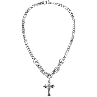 Grote gedetailleerde kruisboor hanger juweel ketting zilver kleur toon gotische punk sieraden mode charme verklaring vrouwen cadeau white