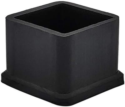 4x Zwarte Stootdopjes voor Vierkante Tafel- en Stoelpoten (25x25mm) - Anti-slip Rubber Vloerbeschermers