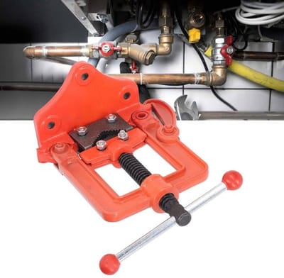 MK Stoer - Bankschroef - Buizen - Zware klem - Zwart - Draadsnijden - Snijden - Geschikt voor metaalbewerking - Grijs - Heavy Duty Bench Pipe Vice Scharnierende Klem Bench Yoke Bankschroef voor Het Snijden en Draadsnijden van Buizen