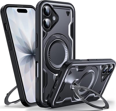 Hoesje Geschikt voor iPhone 17 - Armor hoes met Ringhouder - Arara backcover - Zwart