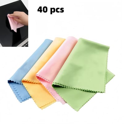 40 stuks - Microvezeldoeken - Brillendoekjes - Multicolor doeken - Zacht en absorberend - 15*18cm - Multicolor - Geschikt voor brillen, cameralenzen, mobiele telefoons, laptops