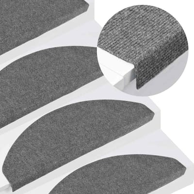 vidaXL - Trapmatten - zelfklevend - 10 - st - 65x22,5x3,5 - cm - grijs