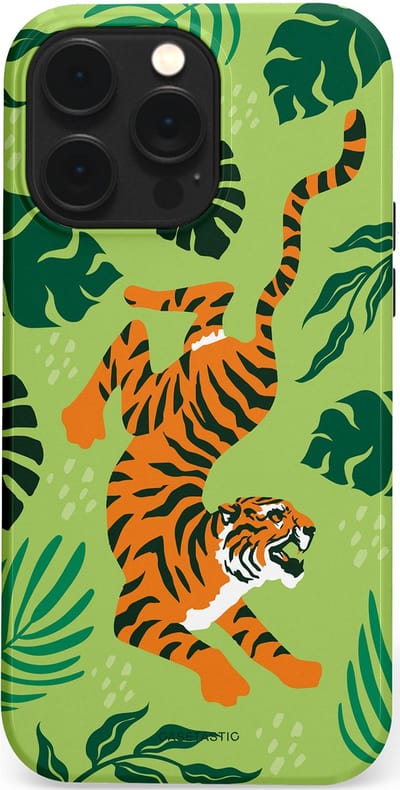 Casetastic Hoesje Geschikt voor Apple iPhone 14 Pro Max Magsafe - Stijlvolle Beschermende Duo-layer Case - Tijgerwoud