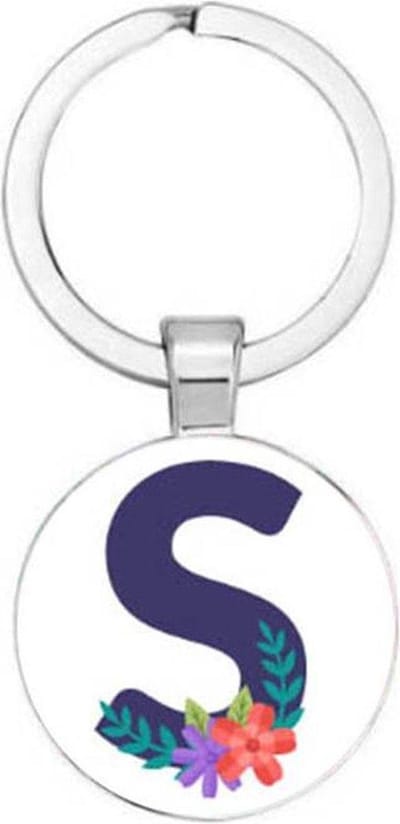 Akyol - Letter S Sleutelhanger - Alfabet - Als je naam begint met de letter S - Leuk kado voor iemand waarbij zijn naam begint met de letter S - 2,5 x 2,5 CM