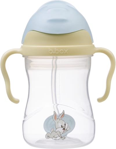 b.box Looney Tunes Drinkfles met rietje - Rietjesbeker voor peuters - flip-top deksel - verzwaard rietje om onder elke hoek te drinken - lekvrij tweewegventiel handige handvatten - BPA-vrij - vaatwasmachinebestendig - vanaf 6 maanden- 240 ml