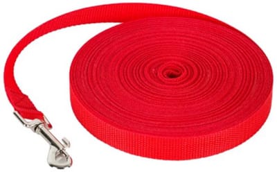 Rieba® Hondenriem 3 meter – Lange Lijn - Trainingslijn – Sleeplijn – Speurlijn - Hondenlijn – Looplijn – Riem Hond - Voor Training en Wandelen – 2 cm Breed – Nylon – Rood