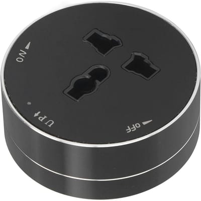 Verwijderbaar Power Track Stopcontact Draadloos Waterdicht Modern Rond Elektrisch Stekkeradapter met Indicator black