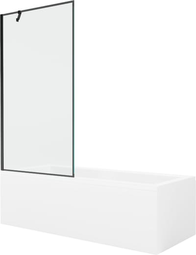 Mexen Cubik rechthoekig bad 170 x 70 met ombouw en 1-delige scherm 90 , zwart patroon - 550317070X9509007070