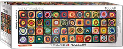 Eurographics - Kleurenstudie: vierkanten (uitgebreide ten opzichte van origineel) [Farbstudie: Quadrate (Expanded from original)] - Wassily Kandinsky - 1000 stukjes 96×32cm (b×h) - Fine Art Panorama Legpuzzel