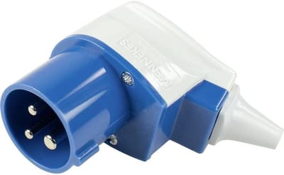 CEE Hoekstekker 230V/16A/3-Pin IP44 - Blauw/Wit