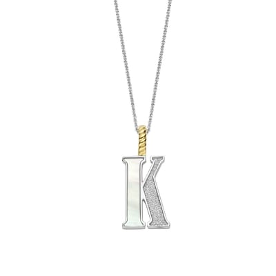 TI SENTO Dames Hanger - 925 zilver - Letter K - Parelmoer - 6840MW_K