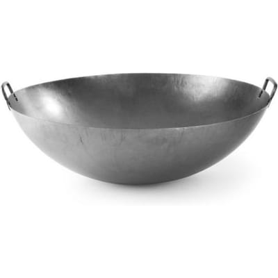 HENDI Grote wokpan – Plaatstaal – 710 mm – Met grepen – Geschikt voor Green Fire barbecues