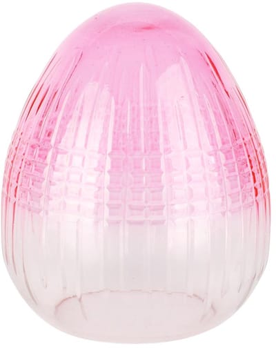 Dekoratief | Deco ei 'Pink Glow', transparant, glas, 12x12x15cm | A258369
