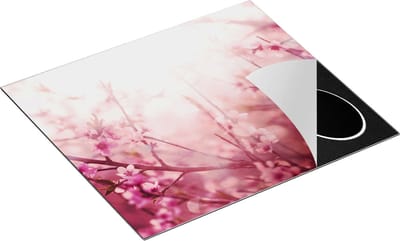 Chefcare Inductie Beschermer Roze Bloesemboom met Zonneschijn - 60x50 cm - Afdekplaat Inductie - Kookplaat Beschermer - Inductie Mat