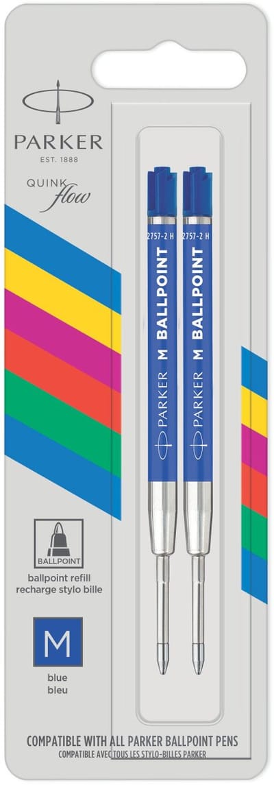 Kugelschreibermine Parker Economic mittelblau, Blisterpackung mit 2 Stück