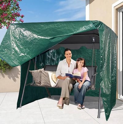 Dailygoods - 3-Zits Tuinswing Hoes met Ritsen - Waterdicht en Stofvrij Bescherming voor Tuinmeubelen