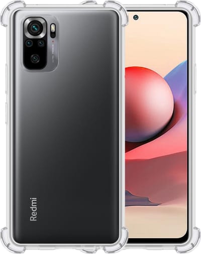 Hoesje - Geschikt voor Xiaomi Redmi Note 10S - Sterk & Shockproof - Siliconen Shock Case - Hoes Cover - Telefoonhoes - Transparant